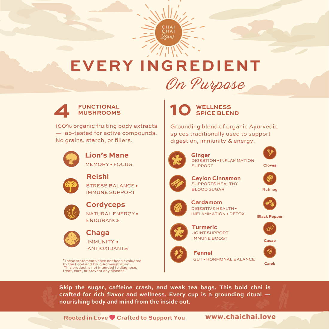 Chai Chai Love Mushroom Chai (Caffeine-Free)